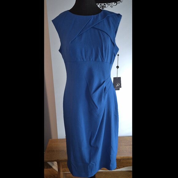 NWT Vibrant Blue Adrianna Papell Dress (10) - Picture 2 of 9